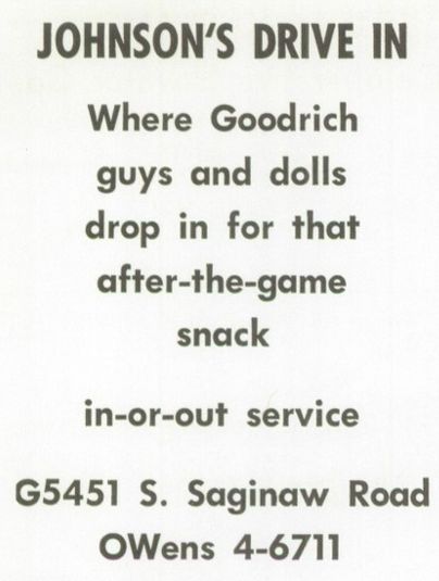 Johnsons Drive-In - 1965 Goodrich High Yearbook